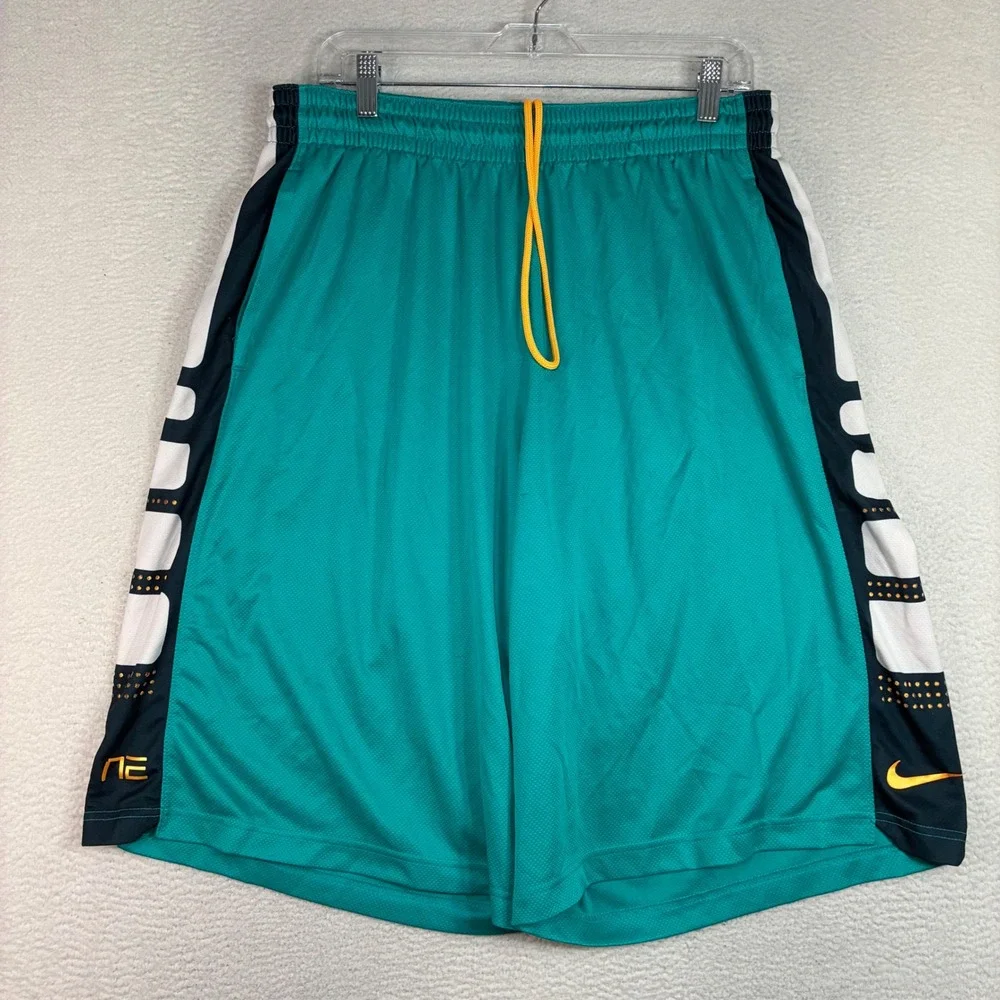 Nike Elite Basketball Shorts Men 2XL Teal Blue Baggy Drawstring Loose Y2K